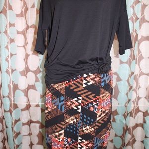 LuLaRoe outfit S Irma tunic, L Cassie pencil skirt